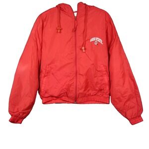 Ohio State Maurice Hall Signed Jacket Mens S Red Hooded Windbreaker OSU Buckeyes